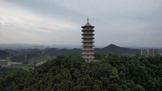 江西宜春禅都文化博览园崇圣禅寺航拍