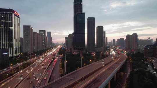 天津海河海津大桥复兴门地铁站城市交通风光