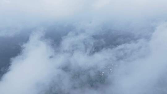 清晨日出4K航拍大自然风景树林云雾
