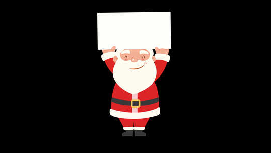 圣诞主题圣诞老人举着白板