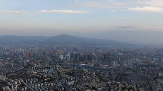 航拍湖南怀化城市全景