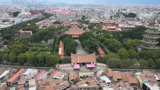 航拍福建泉州西街开元寺视频素材模板下载