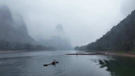 烟雨漓江航拍