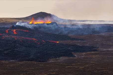 冰岛，火山，喷发，烟雾