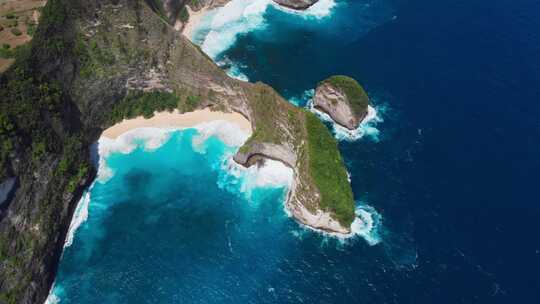 凯琳海滩风景巴厘岛努沙佩尼达岛史诗般的热