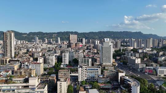 航拍四川宜宾建设宜宾城市风光