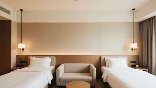 现代舒适室内公寓及酒店住宿场景