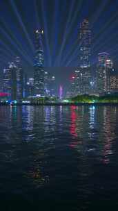 广州国际灯光节珠江新城摩天大楼夜景灯光秀
