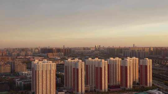 航拍 初冬 秋天 北方 大景 空境