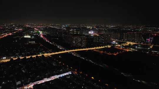 4K航拍江苏苏州昆山城市夜景