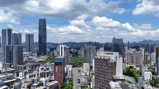 广西柳州城市风光地王大厦航拍