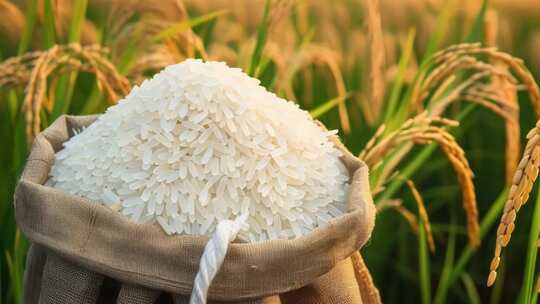 农业大米水稻丰收丰收稻谷稻田播种乡村