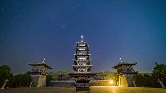 甘肃泾川大云寺星空延时素材