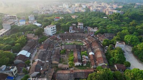 航拍福建客家土楼景观视频素材模板下载