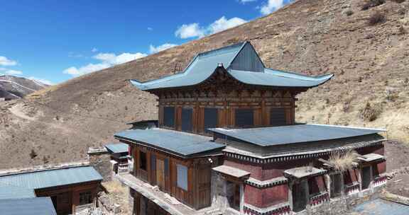 高原 雪山 宗教 寺庙