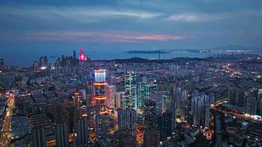 青岛中央商务区夜景市北CBD夜景