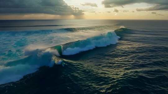 4k海浪翻滚电影感超广角水花飞向空中