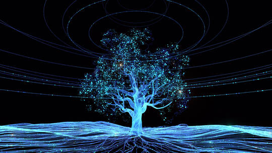 光线粒子树 视频素材