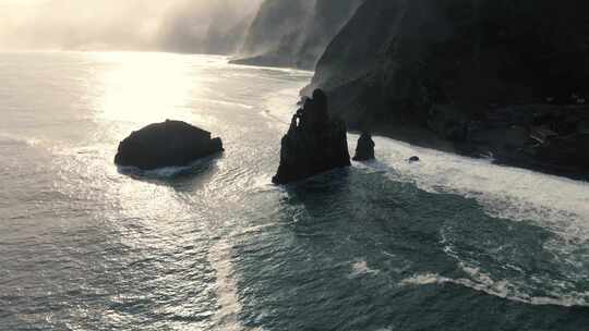 马德拉，大西洋，岩石形成，海浪