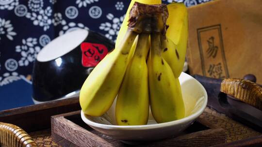 中式背景水果香蕉