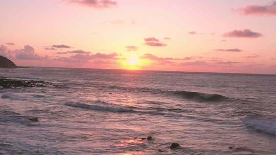 海边海浪 日出晚霞 海面夕阳