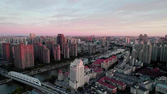 天津海河风景奥式风情区城市建筑风光航拍