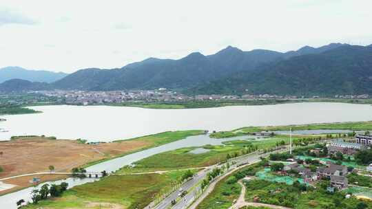 台州市路桥区飞龙湖，航拍