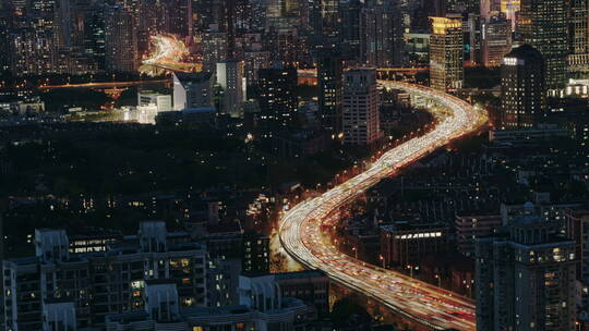 上海城市 立交桥  延时 车河视频素材模板下载