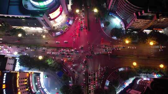 航拍广西桂林夜景桂林城市风光