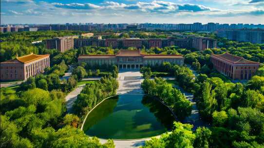 北京大学校园一角首都大学环境校园风景