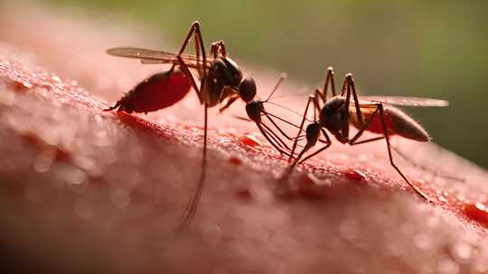 蚊子吸血昆虫微距视频素材模板下载
