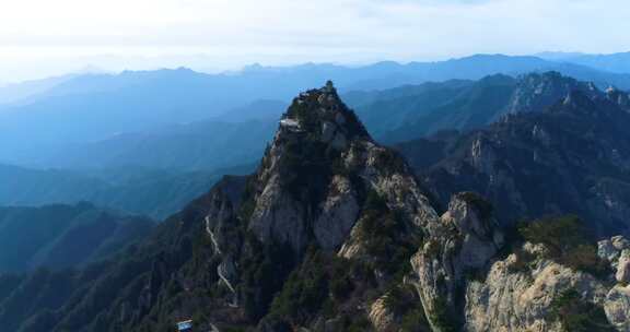 4k航拍洛阳老君山高山耸立大好河山