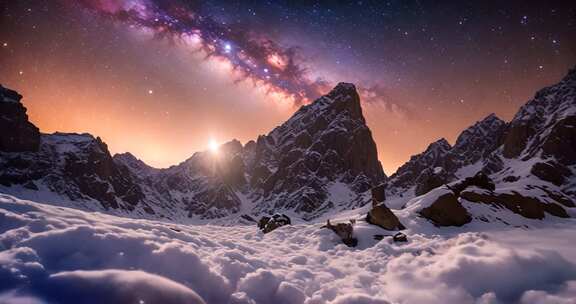 雪山星空壮丽全景