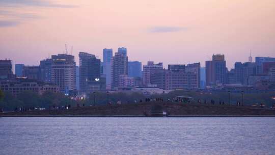 杭州西湖湖滨城市建筑风景