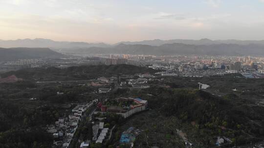 天台山国清寺建筑视频航拍