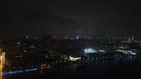 上海卢浦大桥夜景4K航拍视频素材模板下载