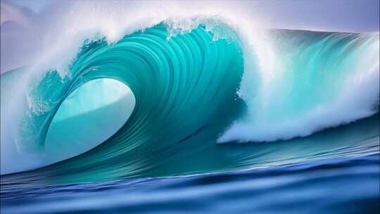 海浪大海巨浪海浪升格唯美大气海浪拍打ai