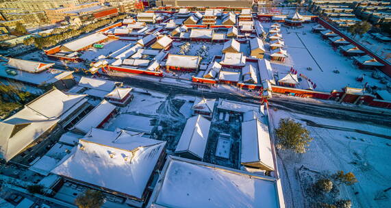 悟2x7航拍沈阳故宫雪景