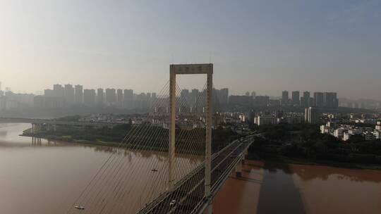 航拍广西南宁邕江青山大桥视频素材模板下载