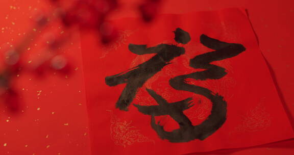 新年装饰用品福字中国结呲花烟花过年氛围