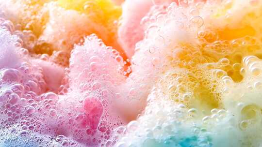 梦幻海浪色彩斑斓 泡沫海洋奇景海洋艺术视