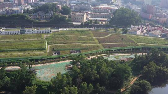 航拍深圳龙华区观澜城市建筑