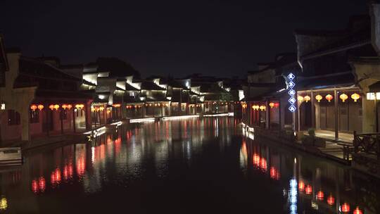 浙江湖州南浔古镇百间楼江南水乡夜景