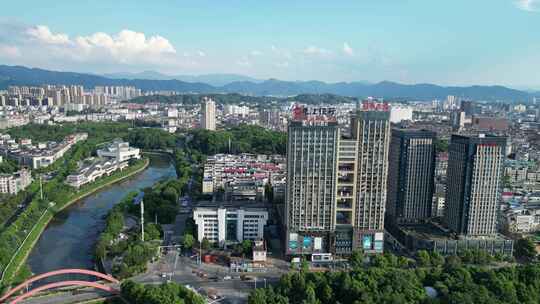 航拍江西萍乡城市天际线萍乡大景