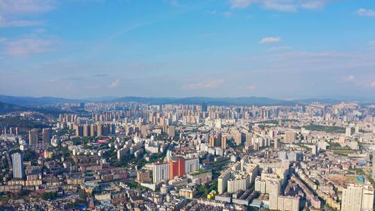 昆明二环西路高新科技广场楼顶航拍昆明全景