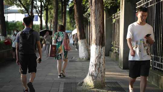 夏日行人过马路