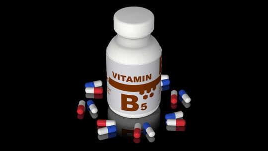 一瓶维生素B5胶囊、药丸、片剂、Alph