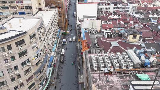 延时航拍 上海黄河路 苔圣园街道