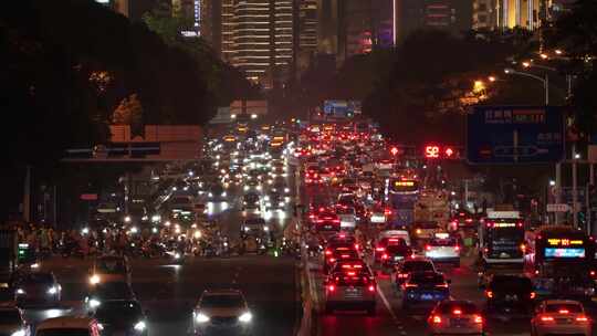 深圳深南中路夜景车流