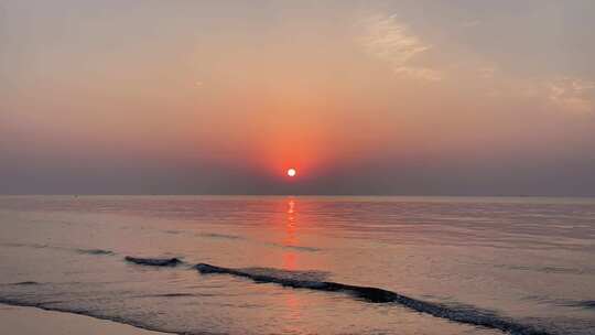 大海日出红色海洋海边